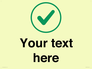 Custom plain background, green tick in circle sign